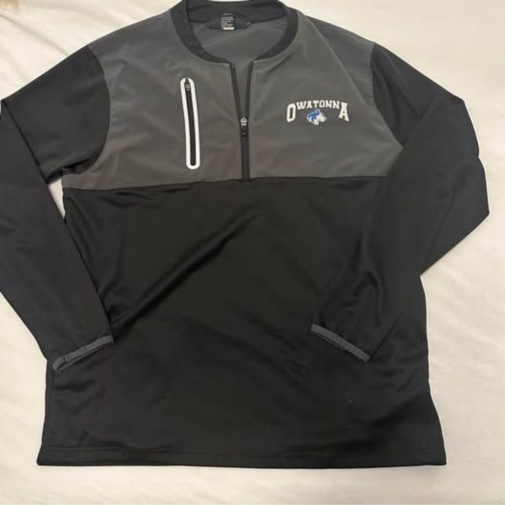 Holloway Mens Owatonna Huskies Quarter Zip Pullover Black Grey XL 224562